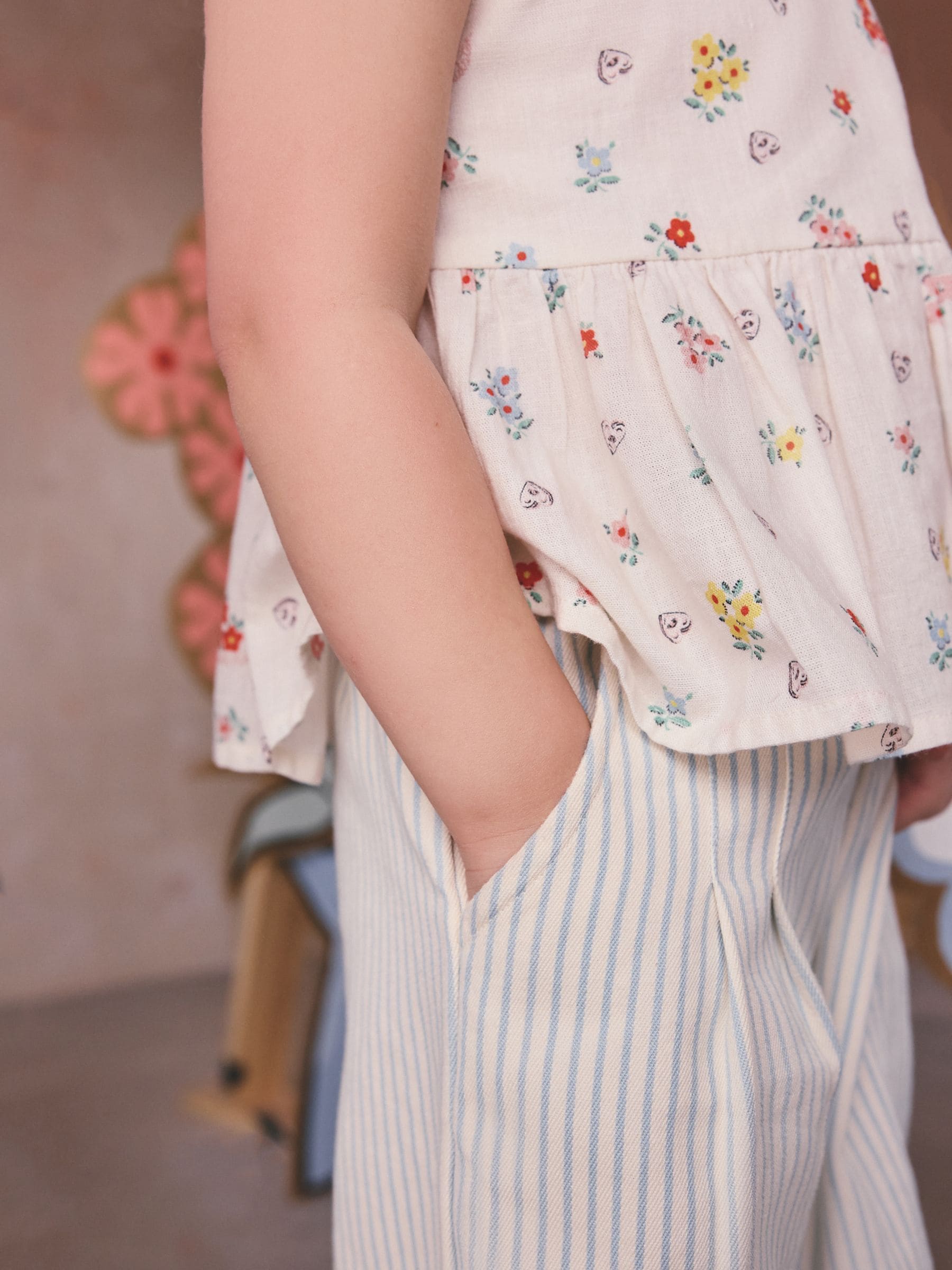 Cath Kidston Ecru Ditsy Blouse And Trousers Set (3mths-8yrs) image 5