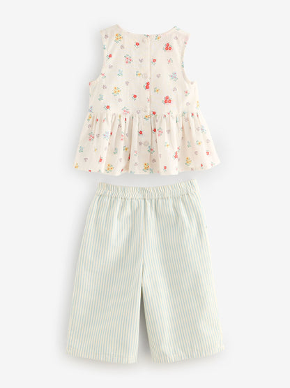 Cath Kidston Ecru Ditsy Blouse And Trousers Set (3mths-8yrs) image 8