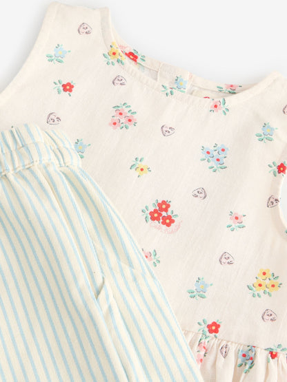 Cath Kidston Ecru Ditsy Blouse And Trousers Set (3mths-8yrs) image 9