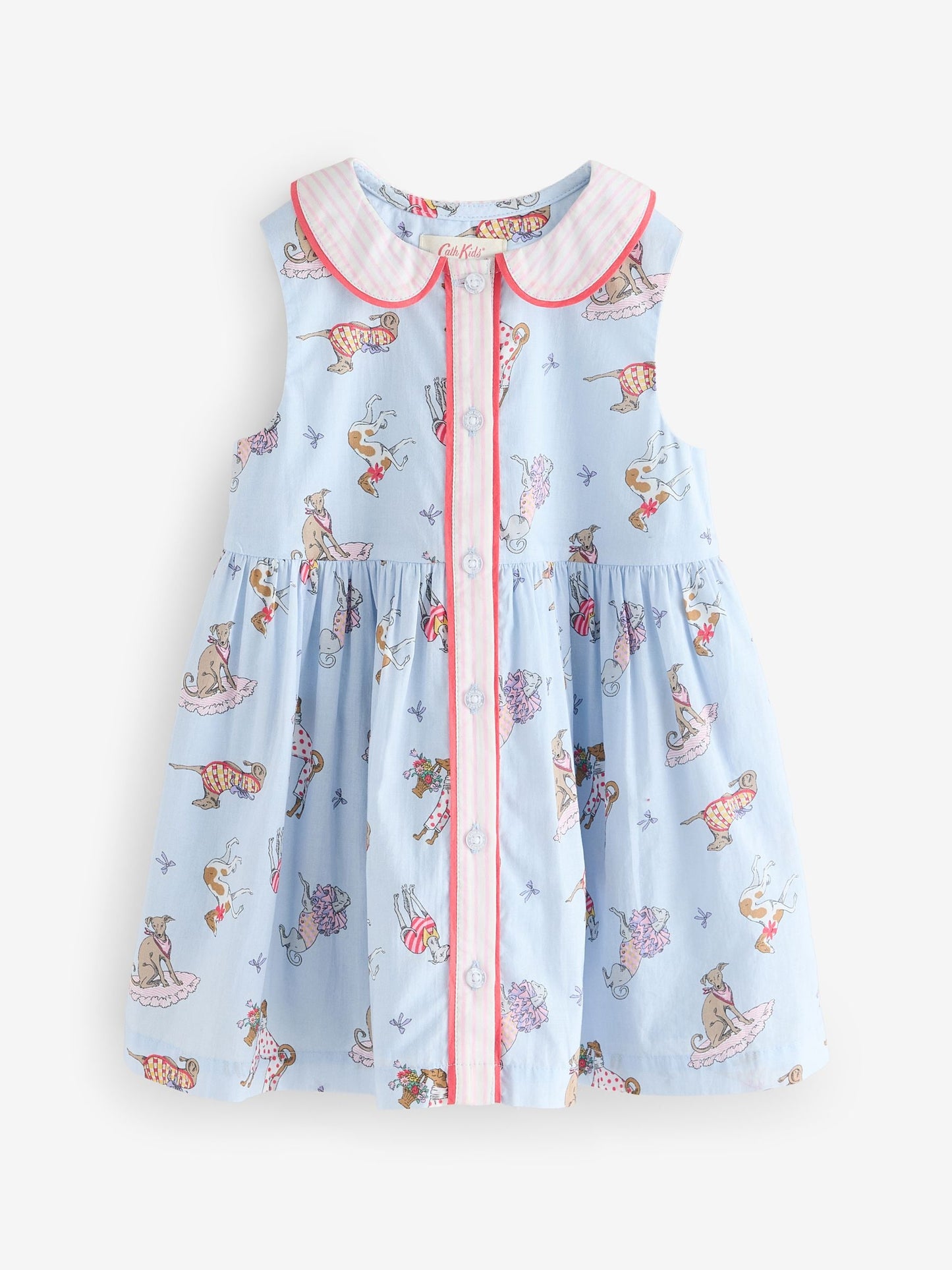 Cath Kidston Blue Fancy Dogs Cath Kidston Cotton Collar Dress (3mths-8yrs) image 6