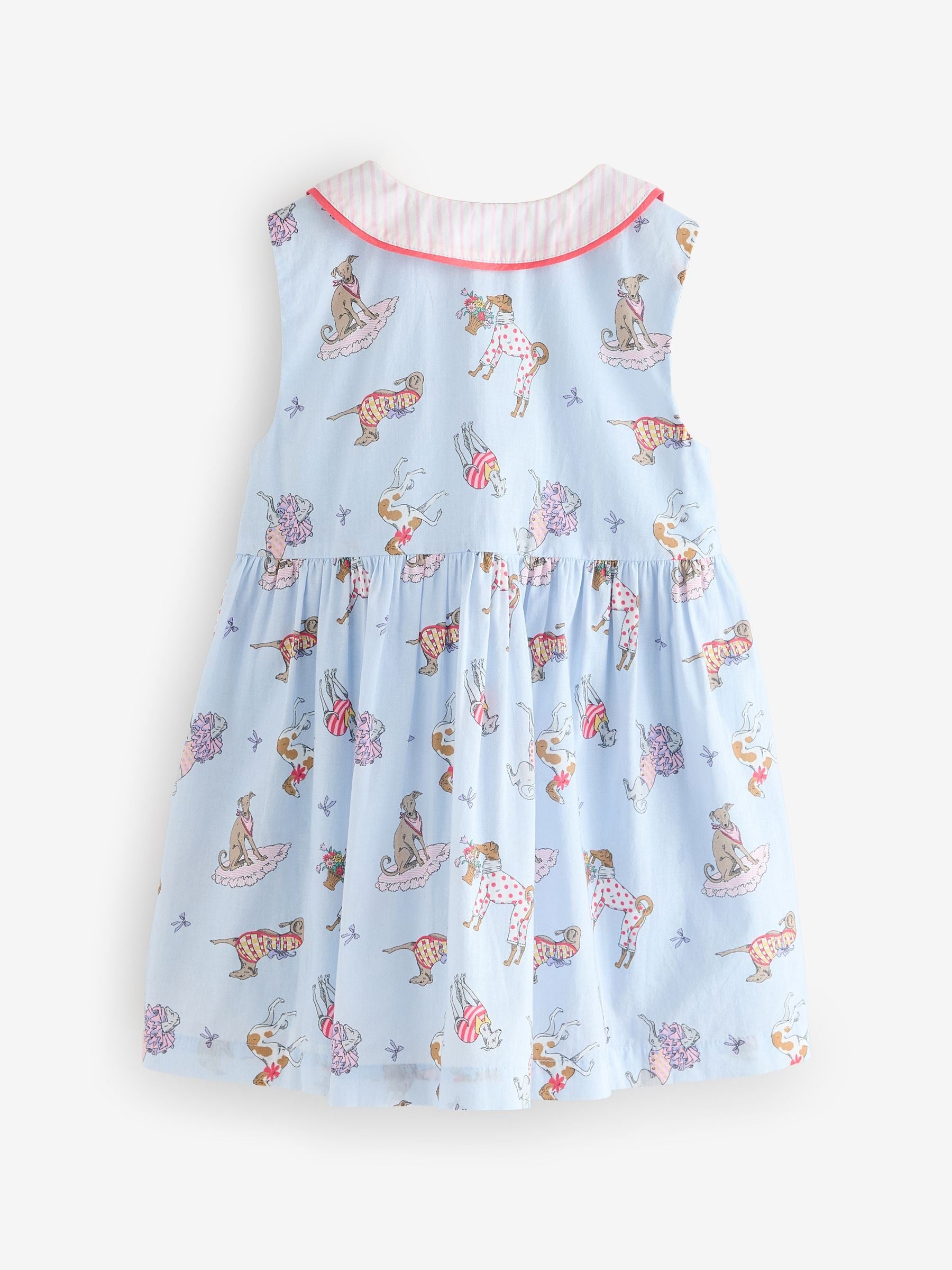 Cath Kidston Blue Fancy Dogs Cath Kidston Cotton Collar Dress (3mths-8yrs) image 7