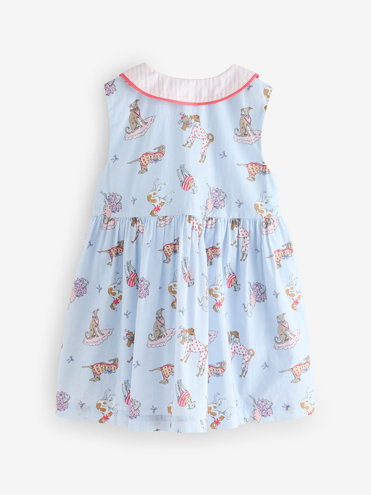 Cath Kidston Blue Fancy Dogs Cath Kidston Cotton Collar Dress (3mths-8yrs) image 7