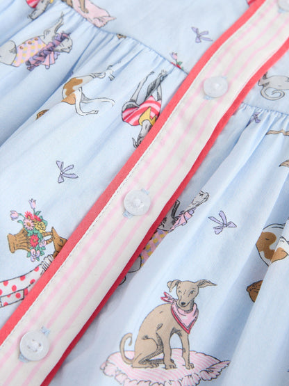 Cath Kidston Blue Fancy Dogs Cath Kidston Cotton Collar Dress (3mths-8yrs) image 8