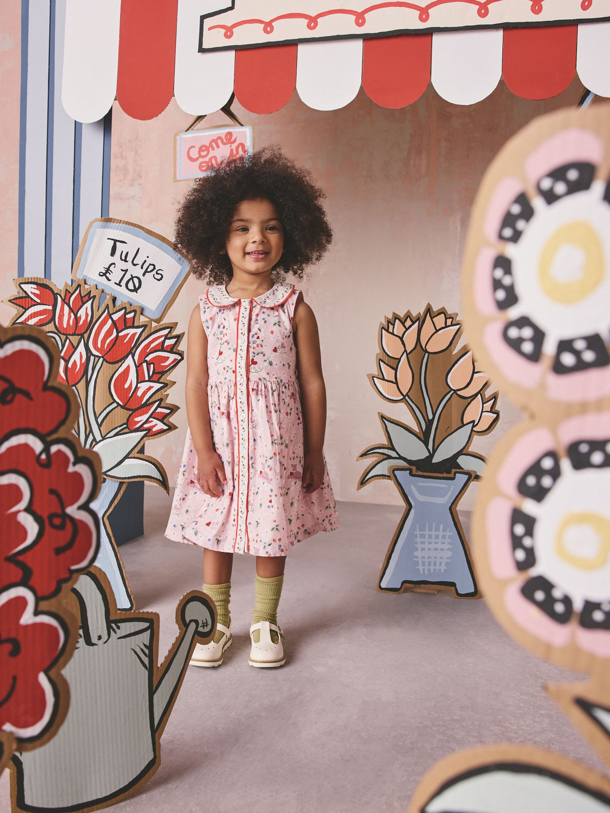 Dsiney Kidz - Cath Kidston Pink Ditsy Cath Kidston Cotton Collar Dress (3mths-8yrs) image 2