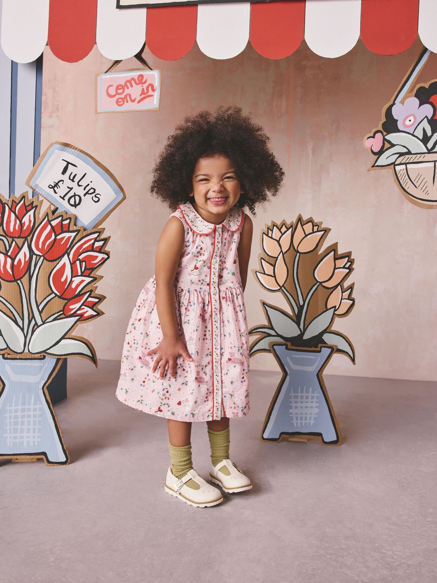 Cath Kidston Pink Ditsy Cath Kidston Cotton Collar Dress (3mths-8yrs) image 3