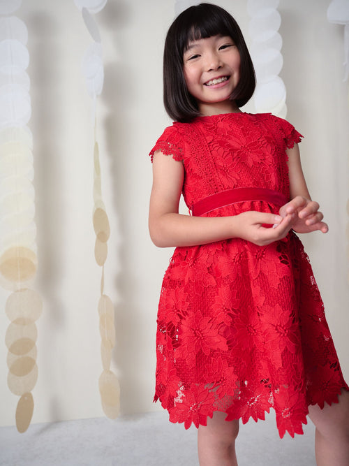 Dsiney Kidz - Red Lace Occasion Dress (3-16yrs) image 1