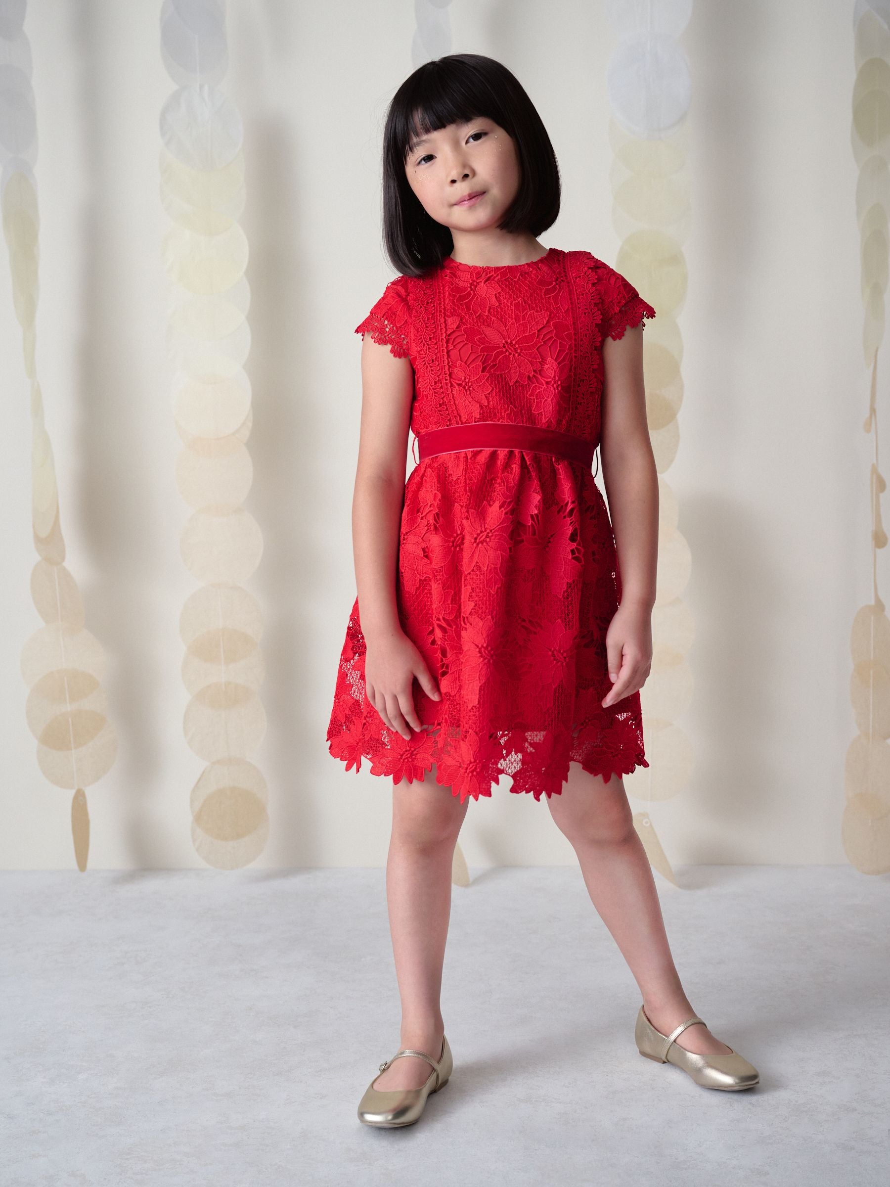 Red Lace Occasion Dress (3-16yrs) image 3