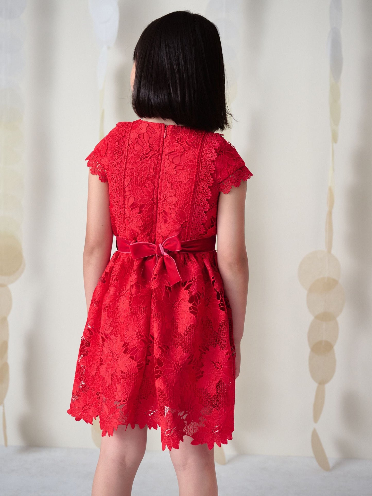 Red Lace Occasion Dress (3-16yrs) image 4