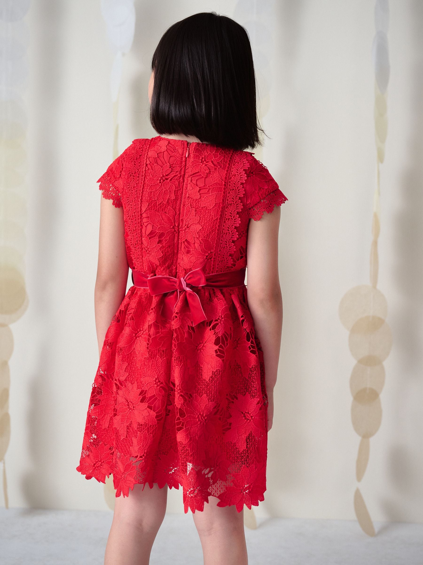 Red Lace Occasion Dress (3-16yrs) image 4