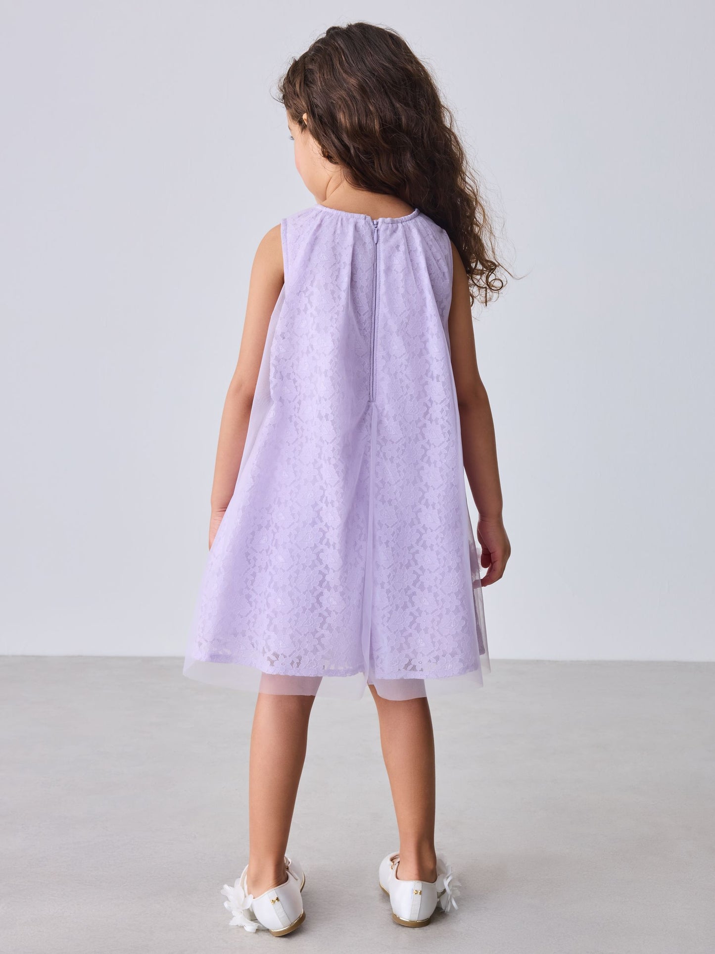 Baker by Ted Baker Lilac Purple Lace Overlay 3D Corsage Dress image 4