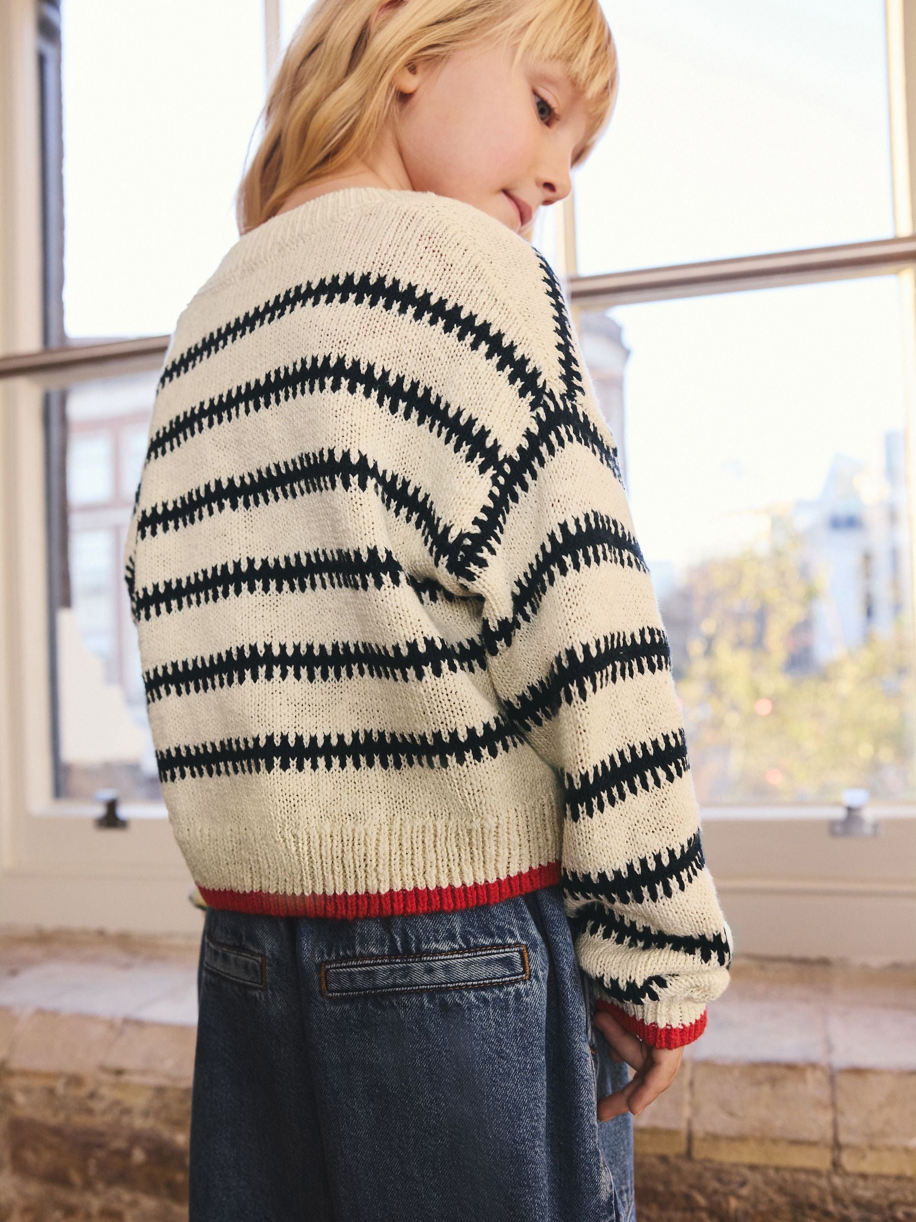 Dsiney Kidz - Mono Stripe V-Neck Stitch Cardigan (3-16yrs) image 2
