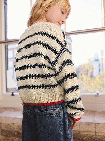 Dsiney Kidz - Mono Stripe V-Neck Stitch Cardigan (3-16yrs) image 2