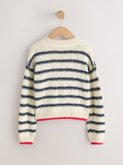 Dsiney Kidz - Mono Stripe V-Neck Stitch Cardigan (3-16yrs) image 4