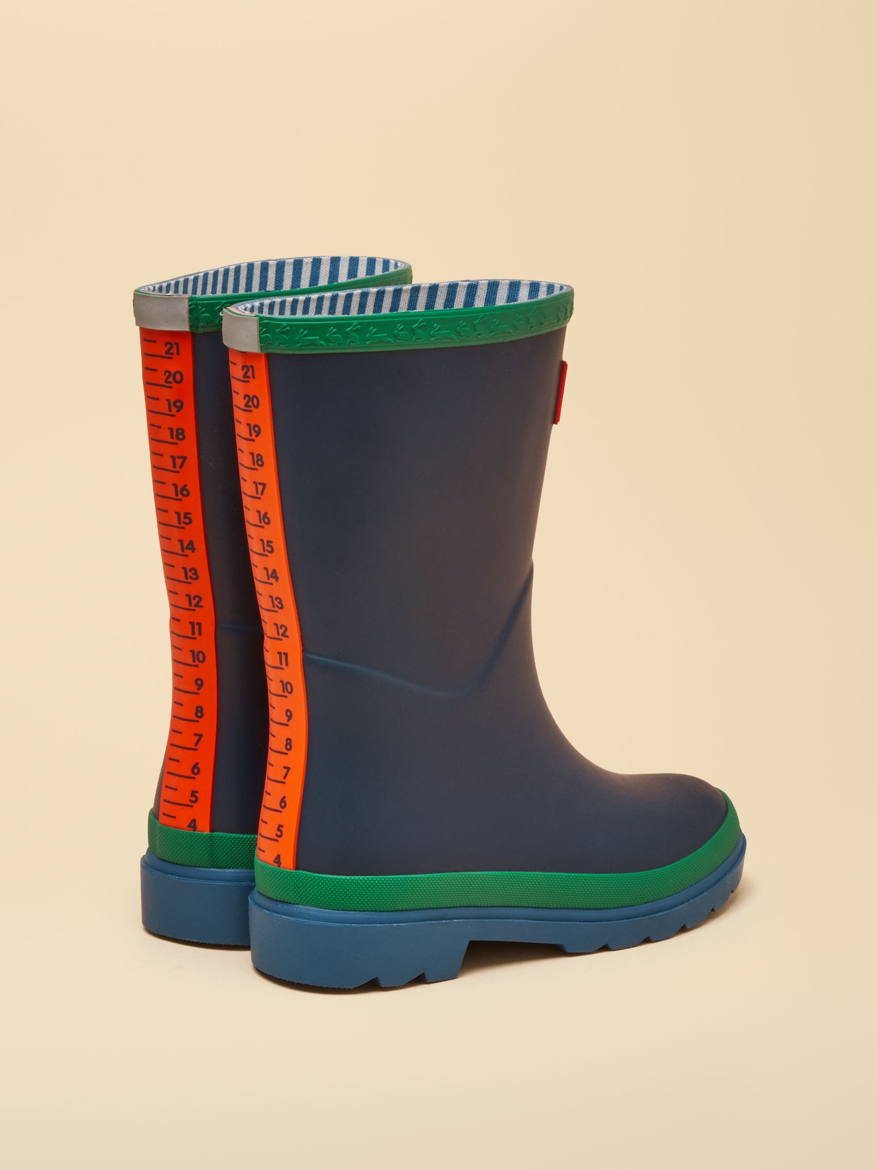 Joules Kids' Blue & Green Colourblock Wellies image 3