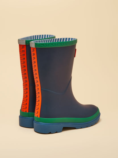 Joules Kids' Blue & Green Colourblock Wellies image 3