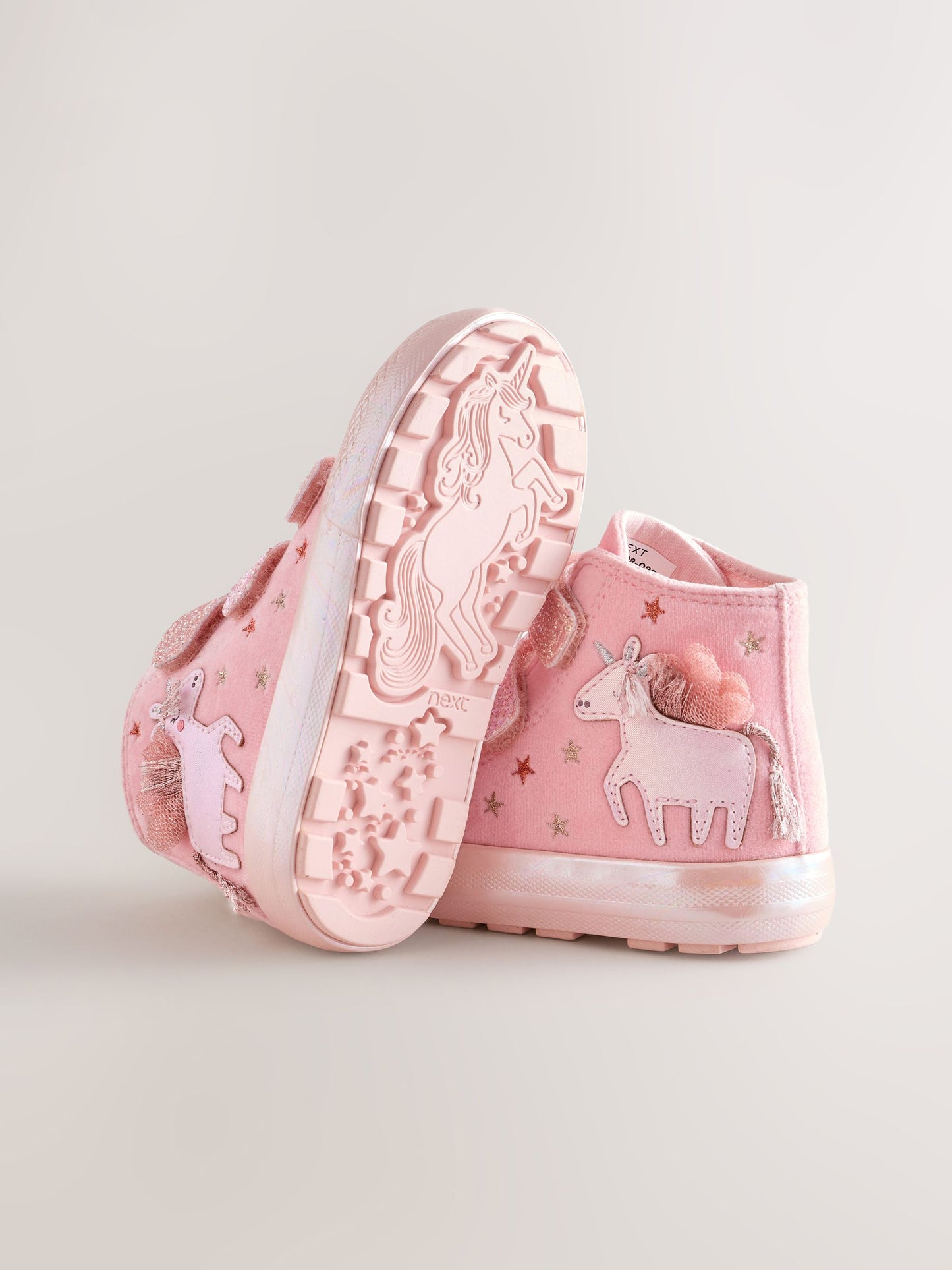 Pink Unicorn Touch Fastening High Top Trainers image 4