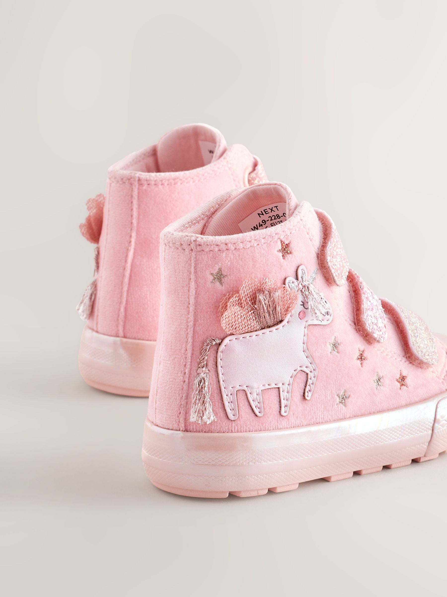 Pink Unicorn Touch Fastening High Top Trainers image 5