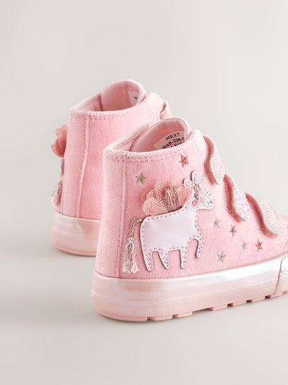 Pink Unicorn Touch Fastening High Top Trainers image 4