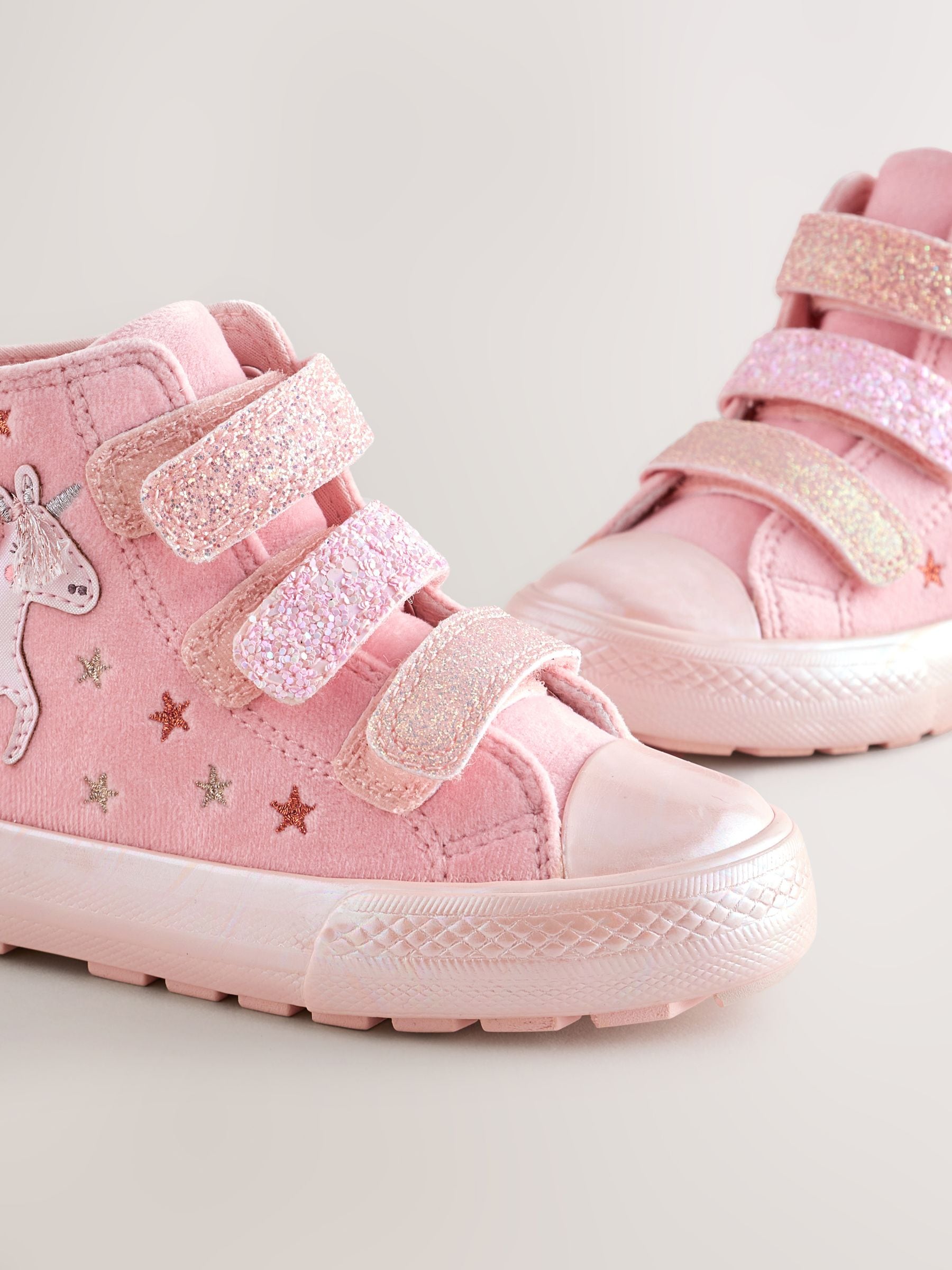 Pink Unicorn Touch Fastening High Top Trainers image 6