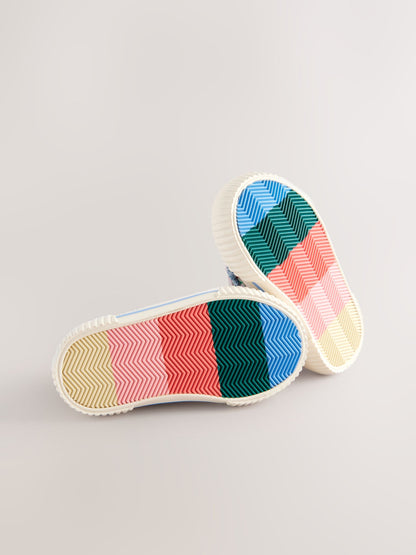 Denim Blue Rainbow Standard Fit (F) High Top Trainers image 3
