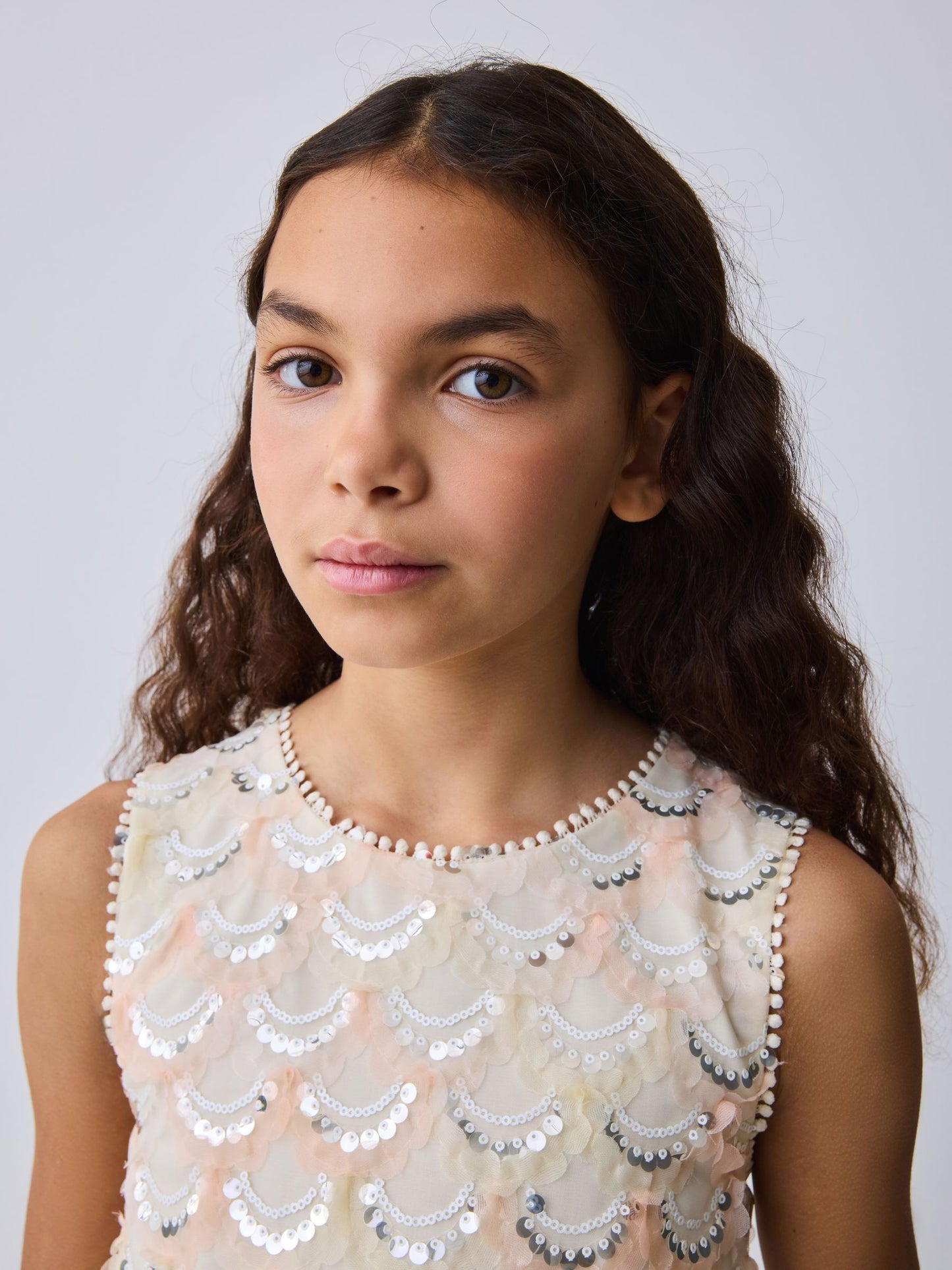 Baker by Ted Baker Sequin Godet Mesh Dress & Cape Set image 10