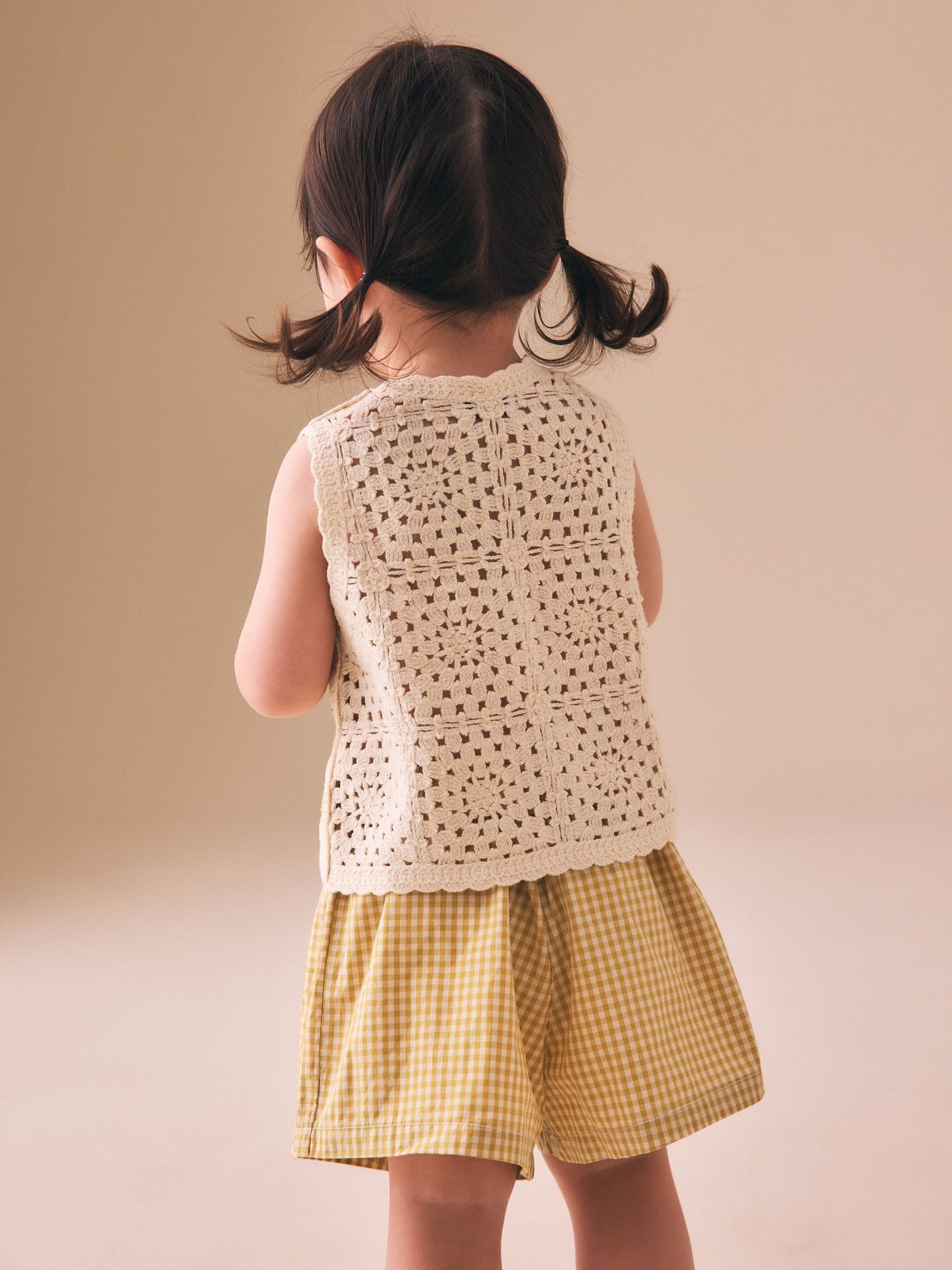Ochre Yellow Crochet Top and Short set (12mths-7yrs) image 2