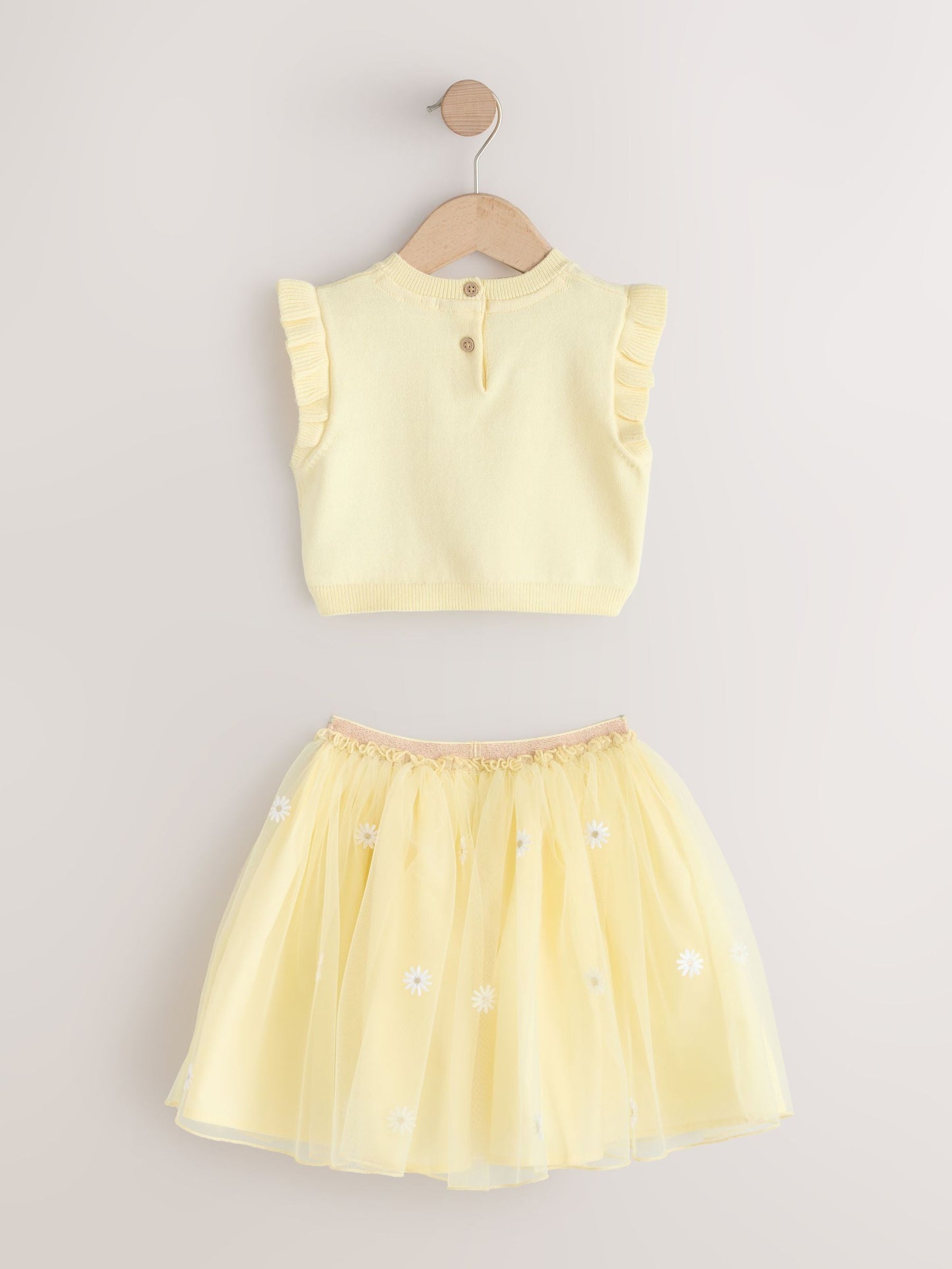 Yellow Knitted Top and Mesh Skirt Set (3mths-10yrs) image 5