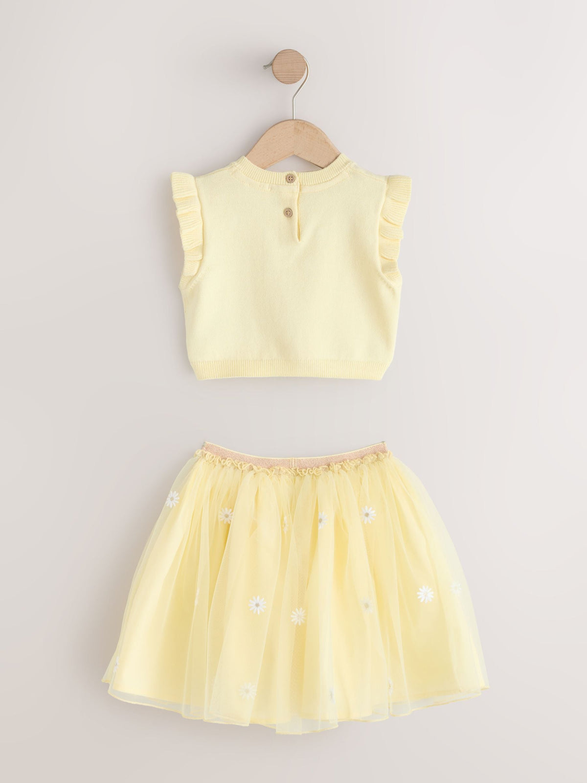 Yellow Knitted Top and Mesh Skirt Set (3mths-10yrs) image 5