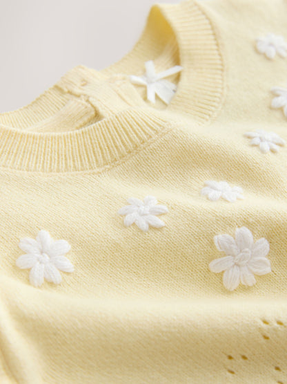 Yellow Knitted Top and Mesh Skirt Set (3mths-10yrs) image 6