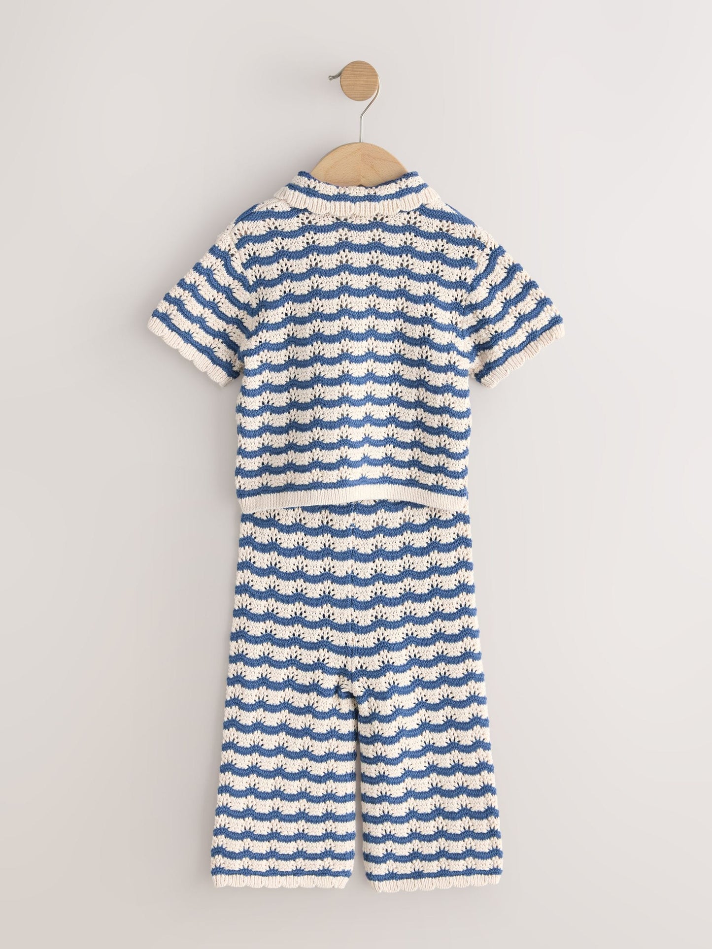 Navy Stripe Knitted Shirt and Trousers Set (3mths-10yrs) image 6