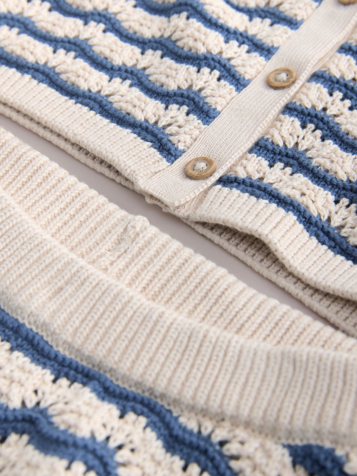 Navy Stripe Knitted Shirt and Trousers Set (3mths-10yrs) image 8