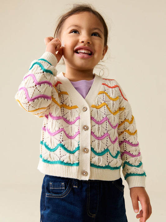 Rainbow Wavy V-Neck Cardigan (3mths-7yrs) image 1