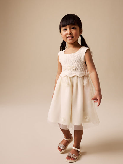 Ecru Occasion Flower Dress (3mths-10yrs) image 2