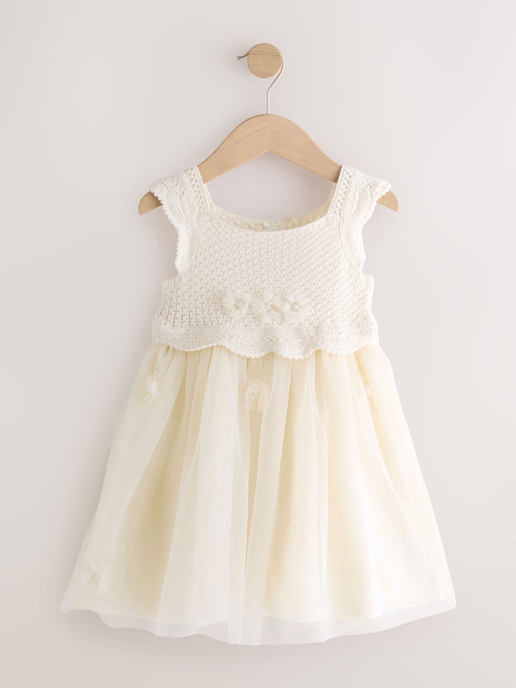 Ecru Occasion Flower Dress (3mths-10yrs) image 4