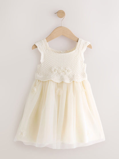 Ecru Occasion Flower Dress (3mths-10yrs) image 4