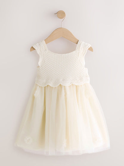 Ecru Occasion Flower Dress (3mths-10yrs) image 5