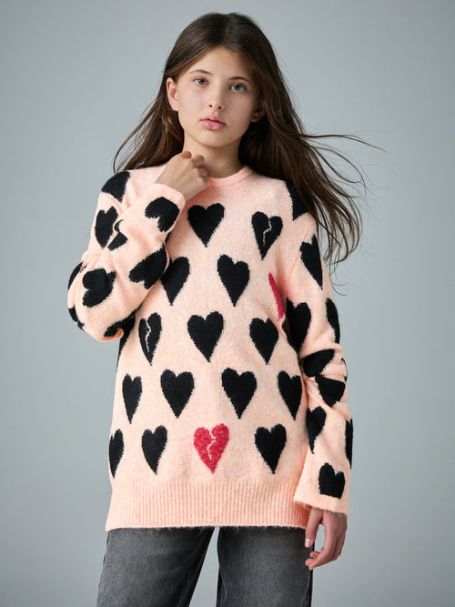 smALLSAINTS Pink Amore Heart Knitted Jumper - image 1