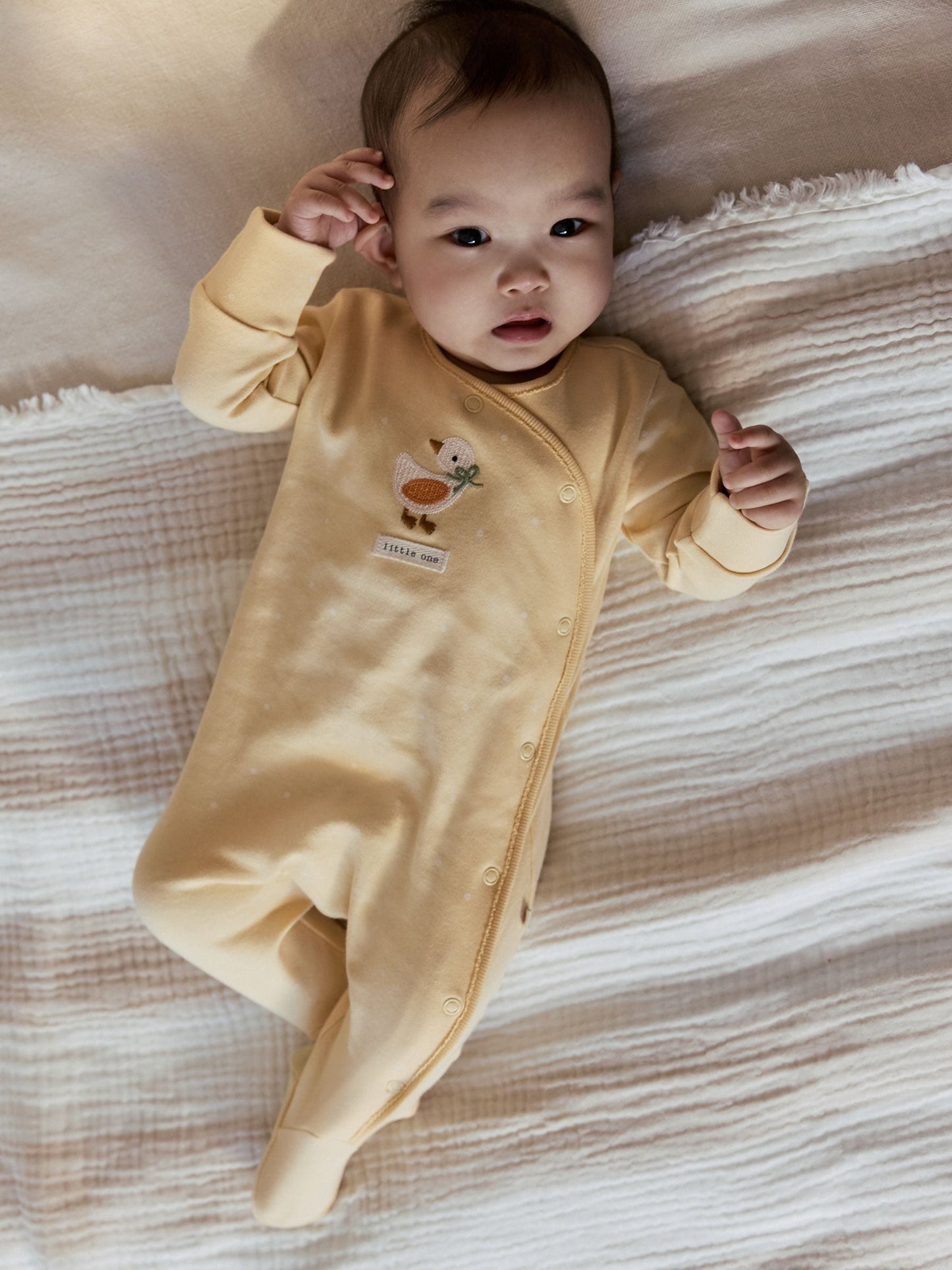 Yellow Baby Sleepsuits 3 Pack image 2