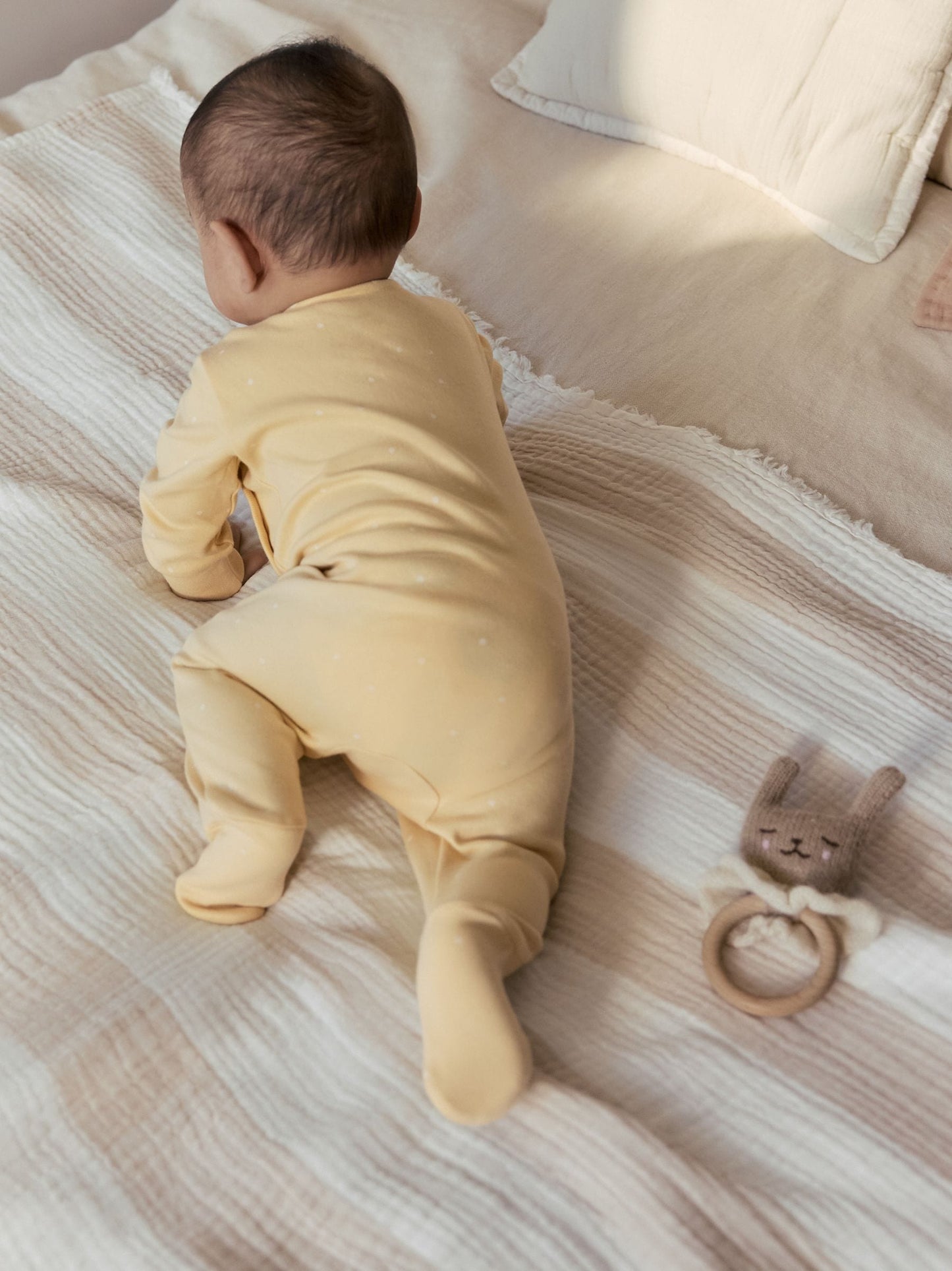Yellow Baby Sleepsuits 3 Pack image 3