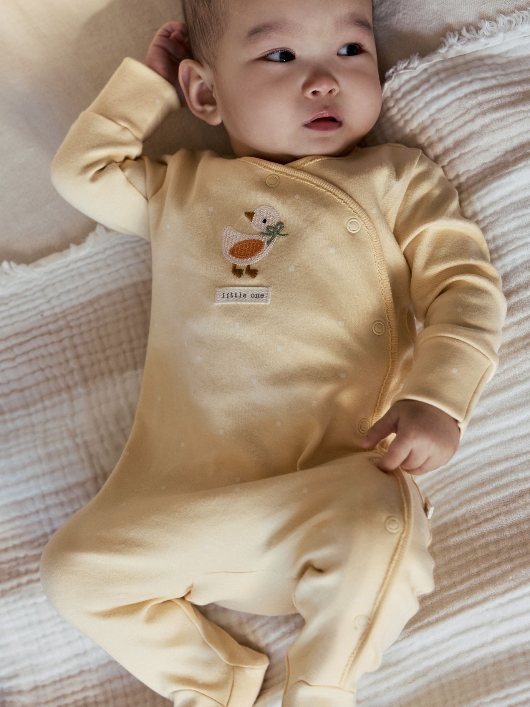Yellow Baby Sleepsuits 3 Pack image 4