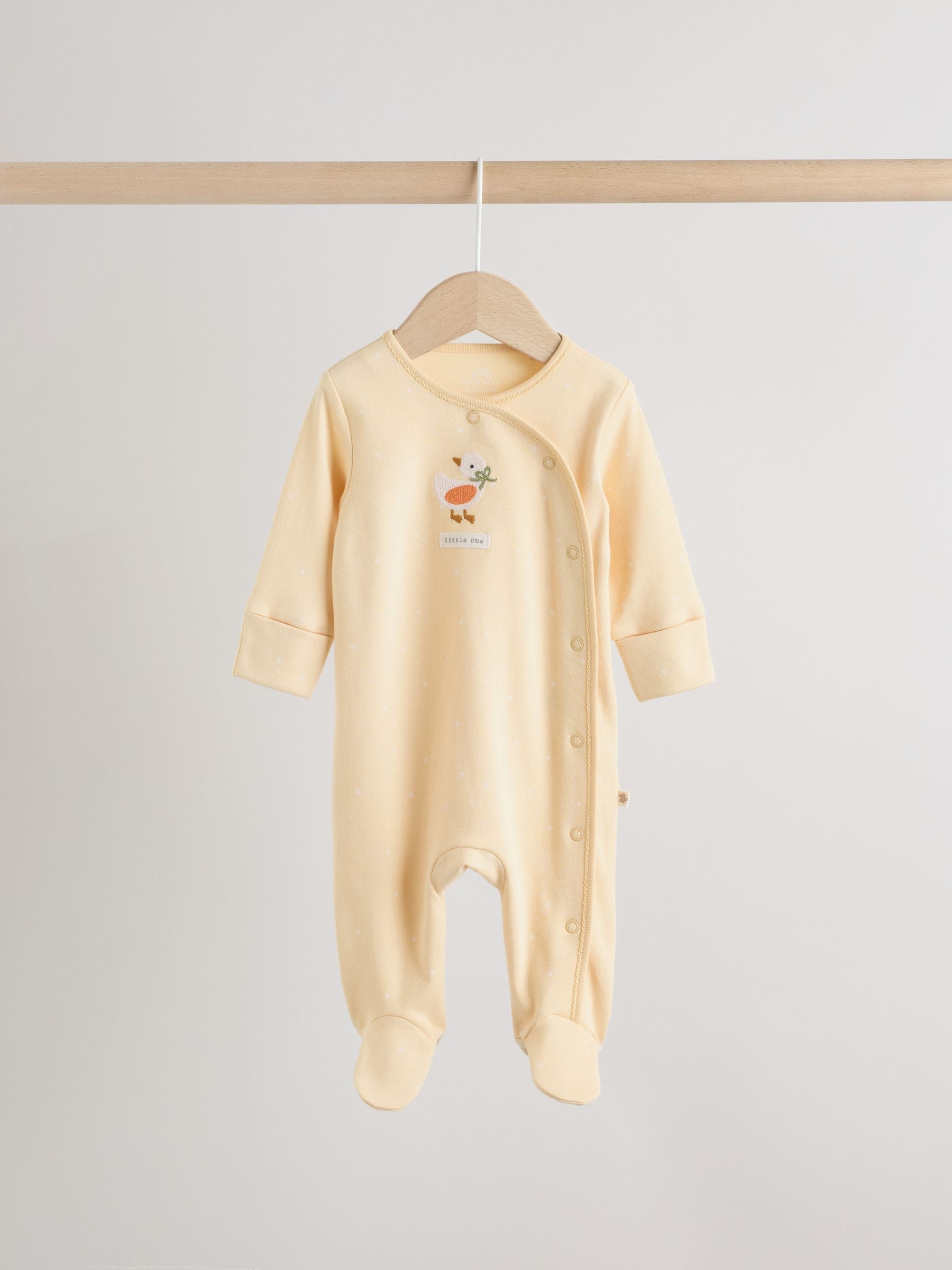 Yellow Baby Sleepsuits 3 Pack image 6