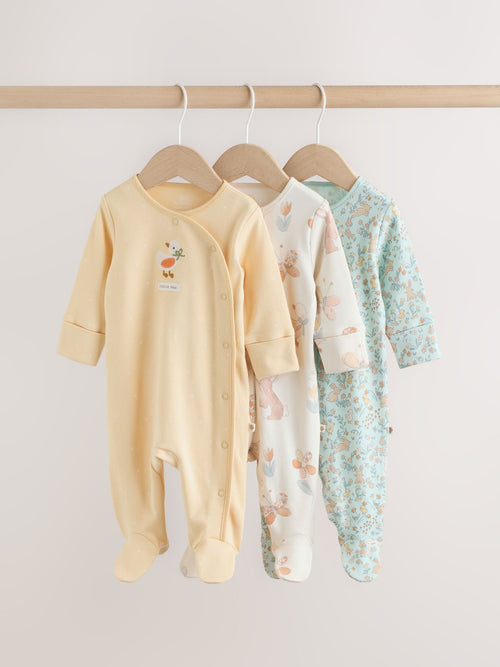 Yellow Baby Sleepsuits 3 Pack image 1
