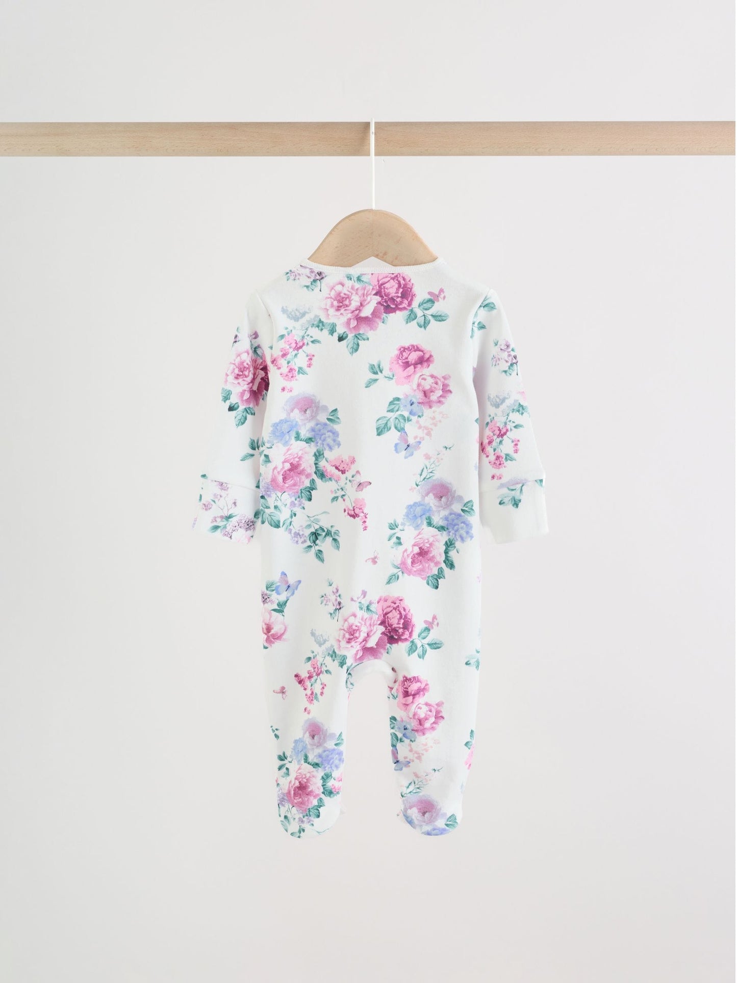 Pink Two Way Zip Baby Sleepsuit 3 Pack (0-2yrs) image 6