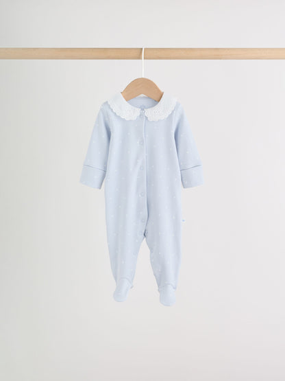 Blue Baby Sleepsuits 3 Pack (0mths-2yrs) image 3