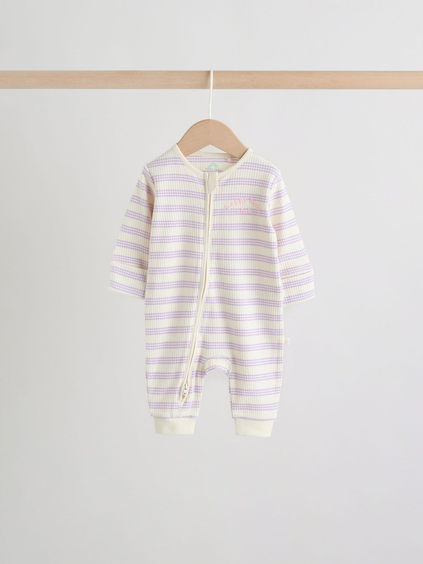 Lilac Purple Milk Club Two Way Zip Baby Sleepsuits 3 Pack (0mths-3yrs) image 3