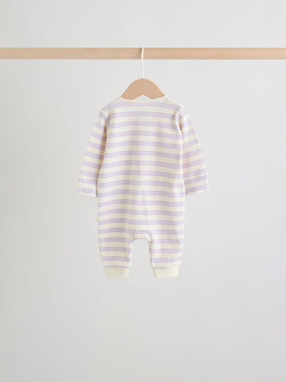 Lilac Purple Milk Club Two Way Zip Baby Sleepsuits 3 Pack (0mths-3yrs) image 4