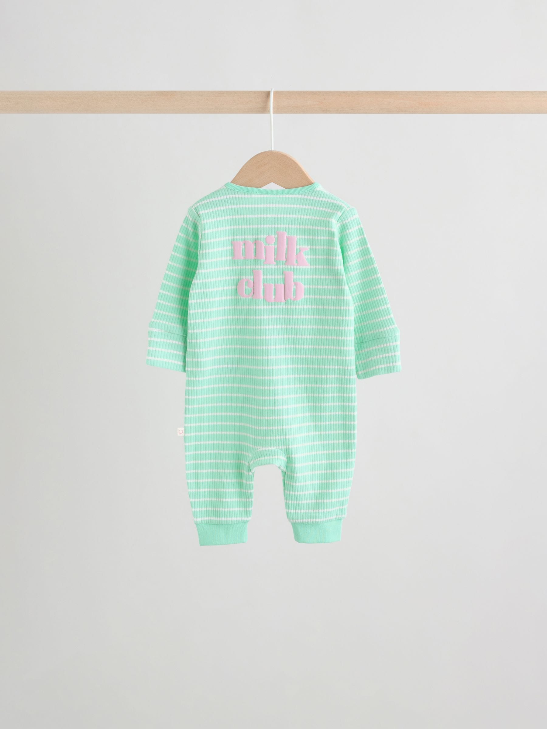 Lilac Purple Milk Club Two Way Zip Baby Sleepsuits 3 Pack (0mths-3yrs) image 8