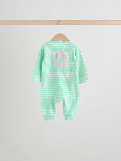 Lilac Purple Milk Club Two Way Zip Baby Sleepsuits 3 Pack (0mths-3yrs) image 8