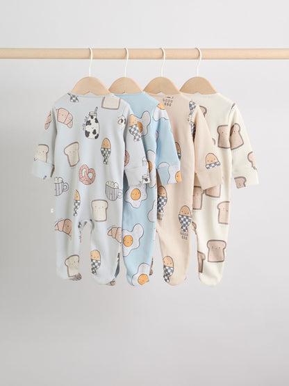 Minerals Two Way Zip Baby Sleepsuits 4 Pack (0mths-2yrs) image 2