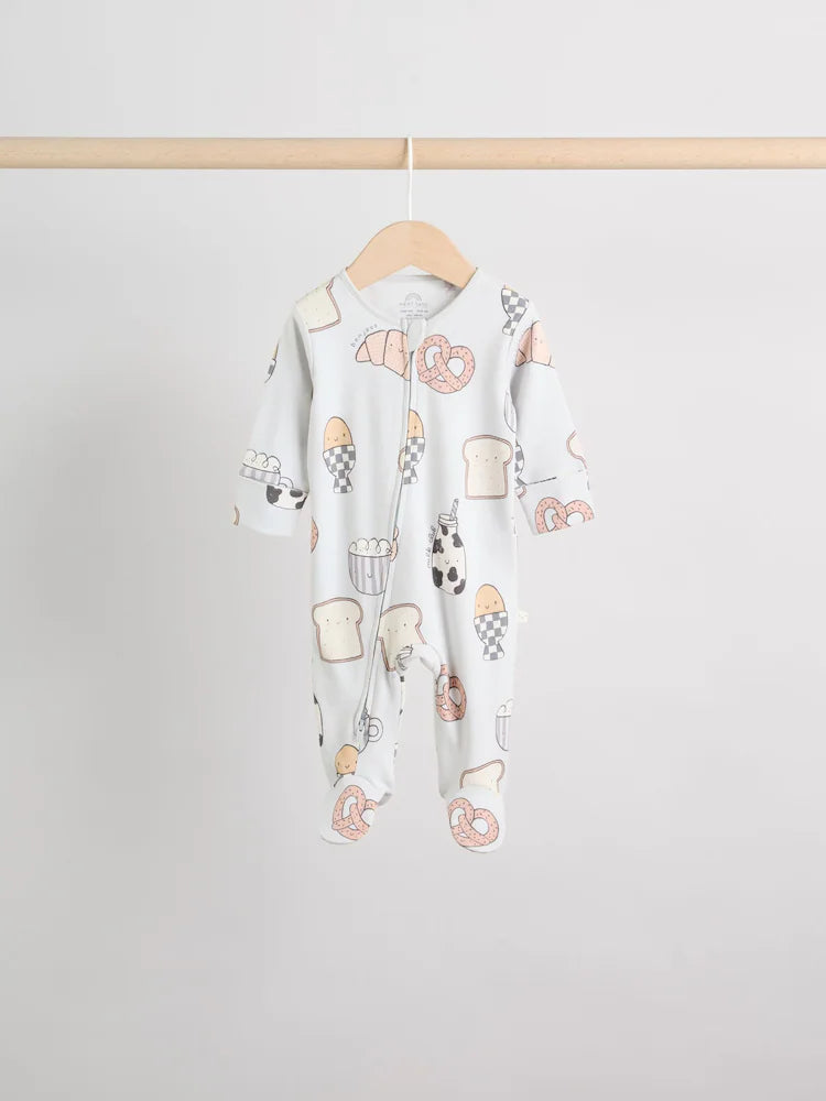 Minerals 4 Pack Two Way Zip Baby Sleepsuits (0mths-2yrs)